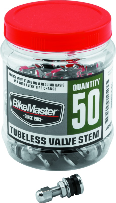 BikeMaster Chrome Tubeless Valve Stems 50-Pack - Chrome tubeless valve stems, 50 pack - Click Image to Close