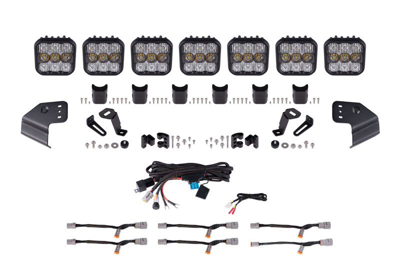 Bronco SS5 Pro CrossLink Windshield Lightbar Kit - White - Click Image to Close