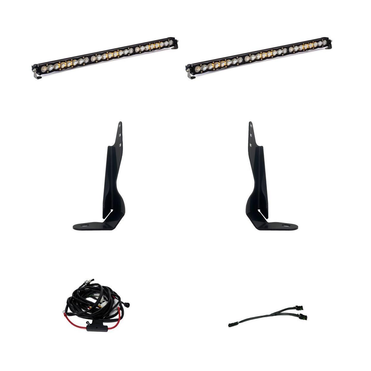 GMC Sierra 2500HD/3500HD Dual 30in Grille Light Bar Kit 2020-2022 - Click Image to Close