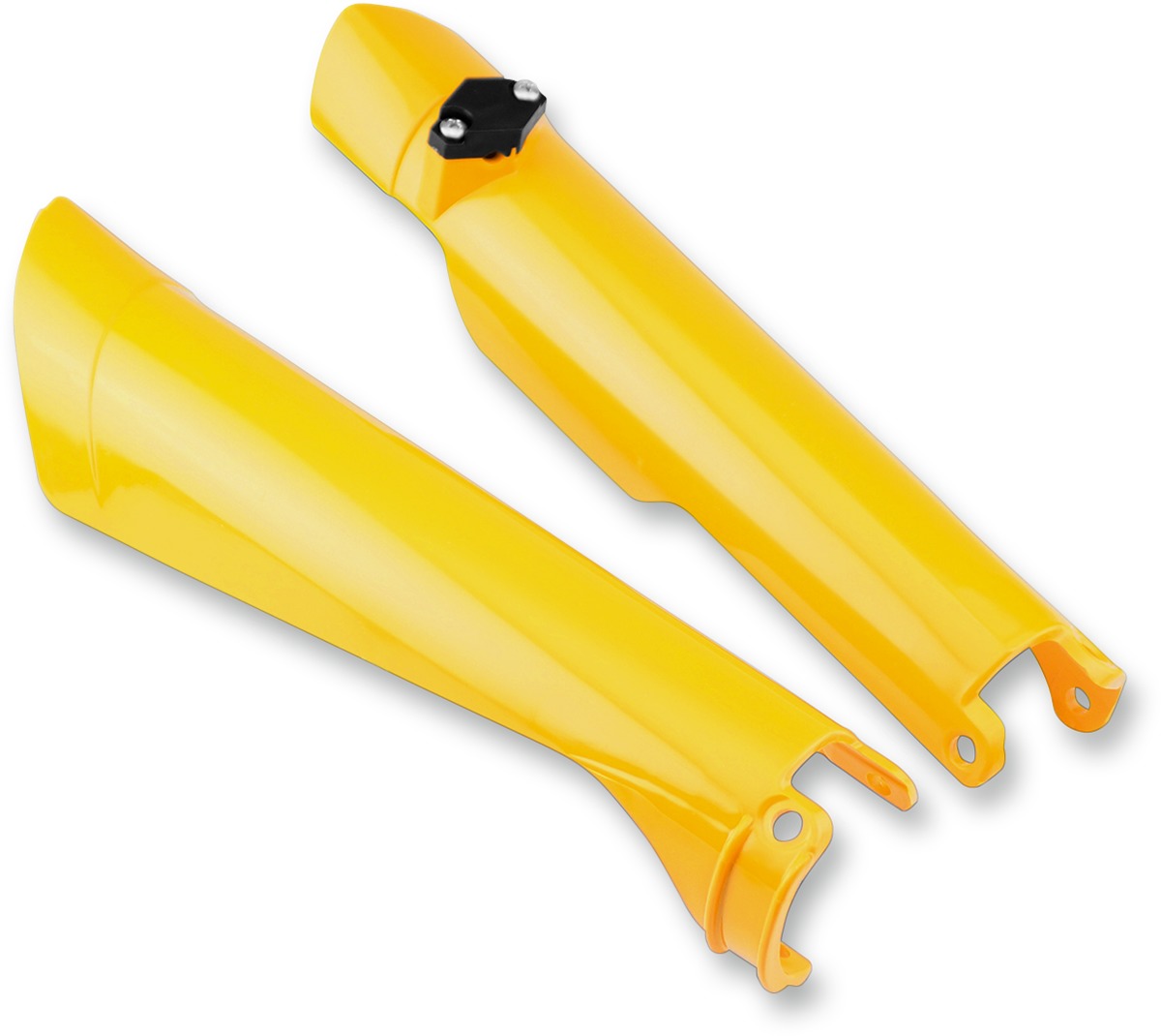 Cycra Yellow Fork Guards Plastic Fits 01-14 KTM 125-500 SX/XC/FE/FS/TE - Click Image to Close