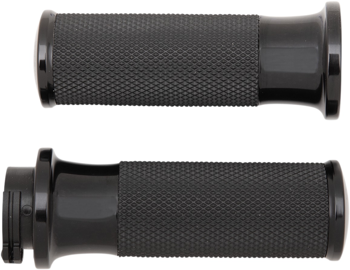 Arlen Ness Cable Style Fusion Series Smoothie Grips Black - Click Image to Close