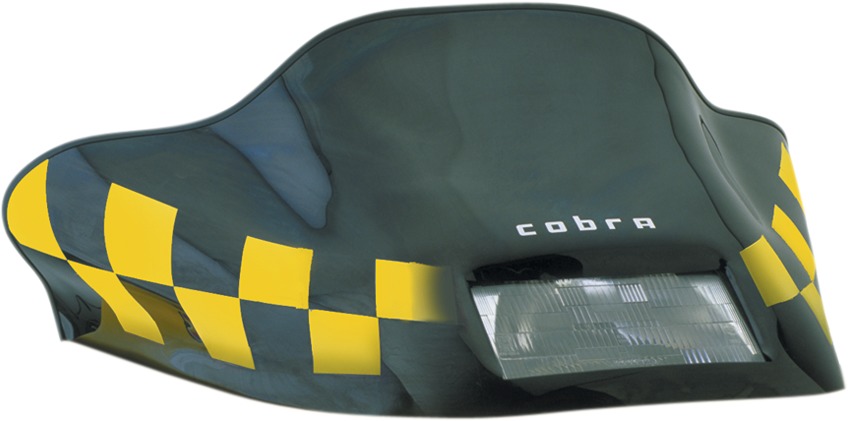 Powermadd Cobra Windshield Black Yellow Check For Ski-Doo S Chassis - Low windshield, black/yellow, For Ski-Doo S Chassis - Click Image to Close