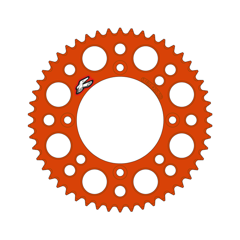 Renthal Ultralight 48T Rear Sprocket Orange For 2025 KTM 65 SX - 48 tooth 420 chain sprocket. For 2025 KTM 65 SX - Click Image to Close