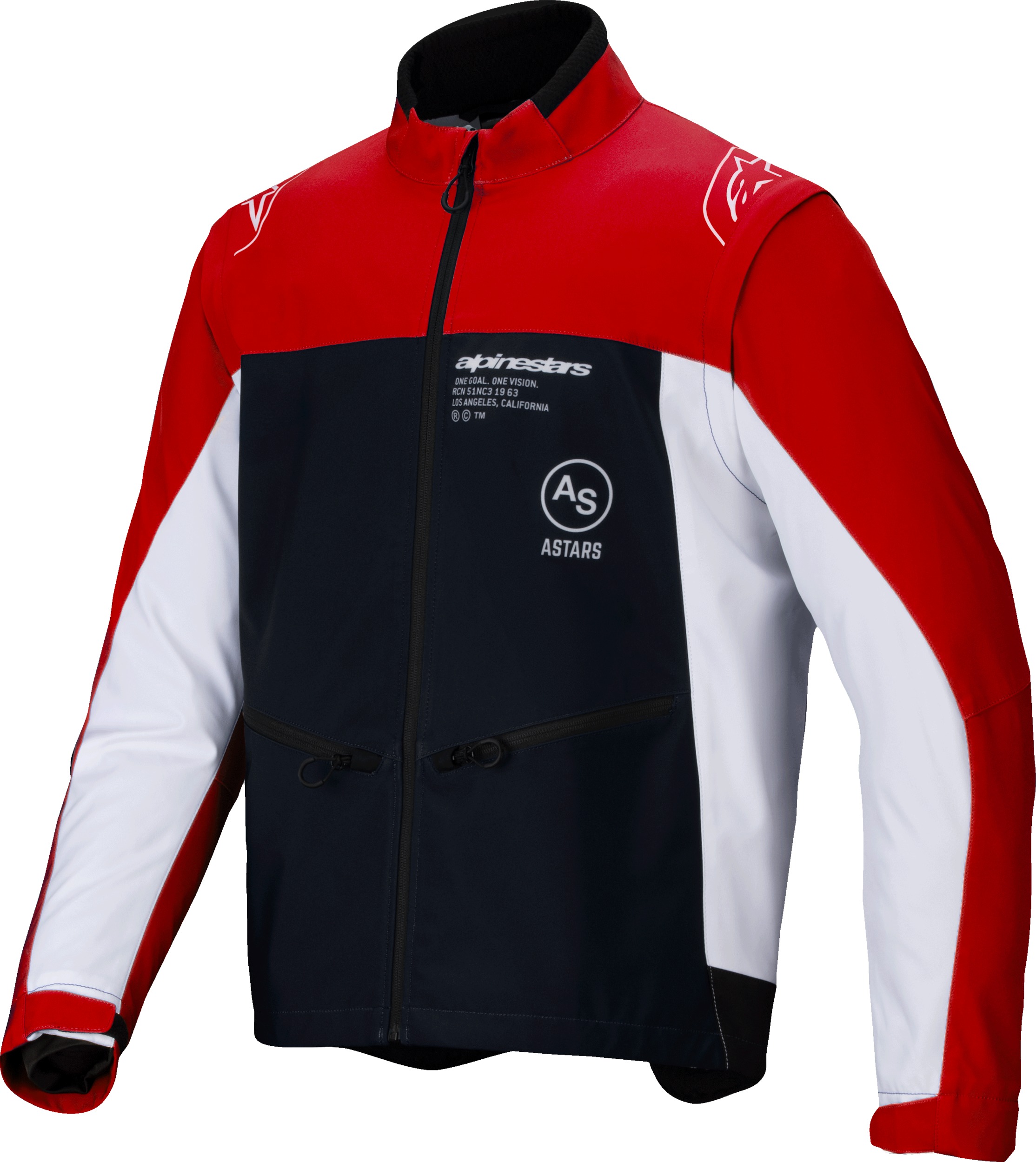 Alpinestars Lite-Dura Softshell Jacket LG Black/Red/White - Lightweight riding jacket in Large size - Click Image to Close