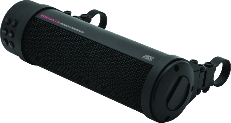 Kuryakyn Road Thunder Plus Sound Bar Satin Black - 300W handlebar sound bar, satin black, universal fit - Click Image to Close