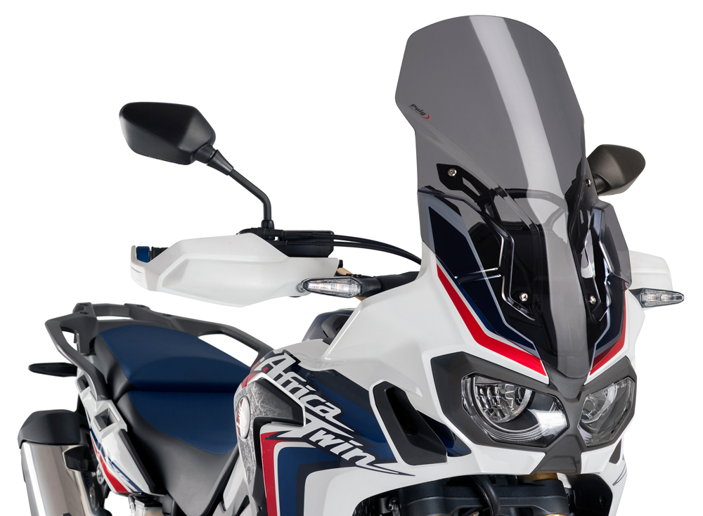 Dark Smoke Touring Tall Windscreen - For 16-19 Honda Africa Twin CRF1000L - Click Image to Close