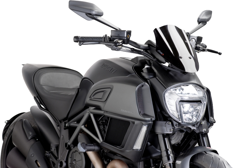 Black Naked New Generation Windscreen - Ducati Diavel - Click Image to Close