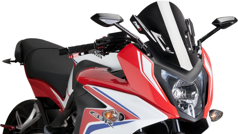 Black Racing Windscreen - For 14-16 Honda CBR650F - Click Image to Close