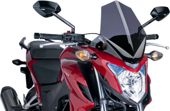 Dark Smoke Naked New Generation Windscreen - For 13-15 Honda CB500F - Click Image to Close