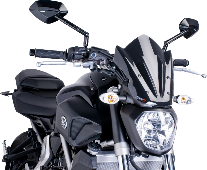 Black Naked New Generation Windscreen - For 15-16 Yamaha FZ-07 - Click Image to Close