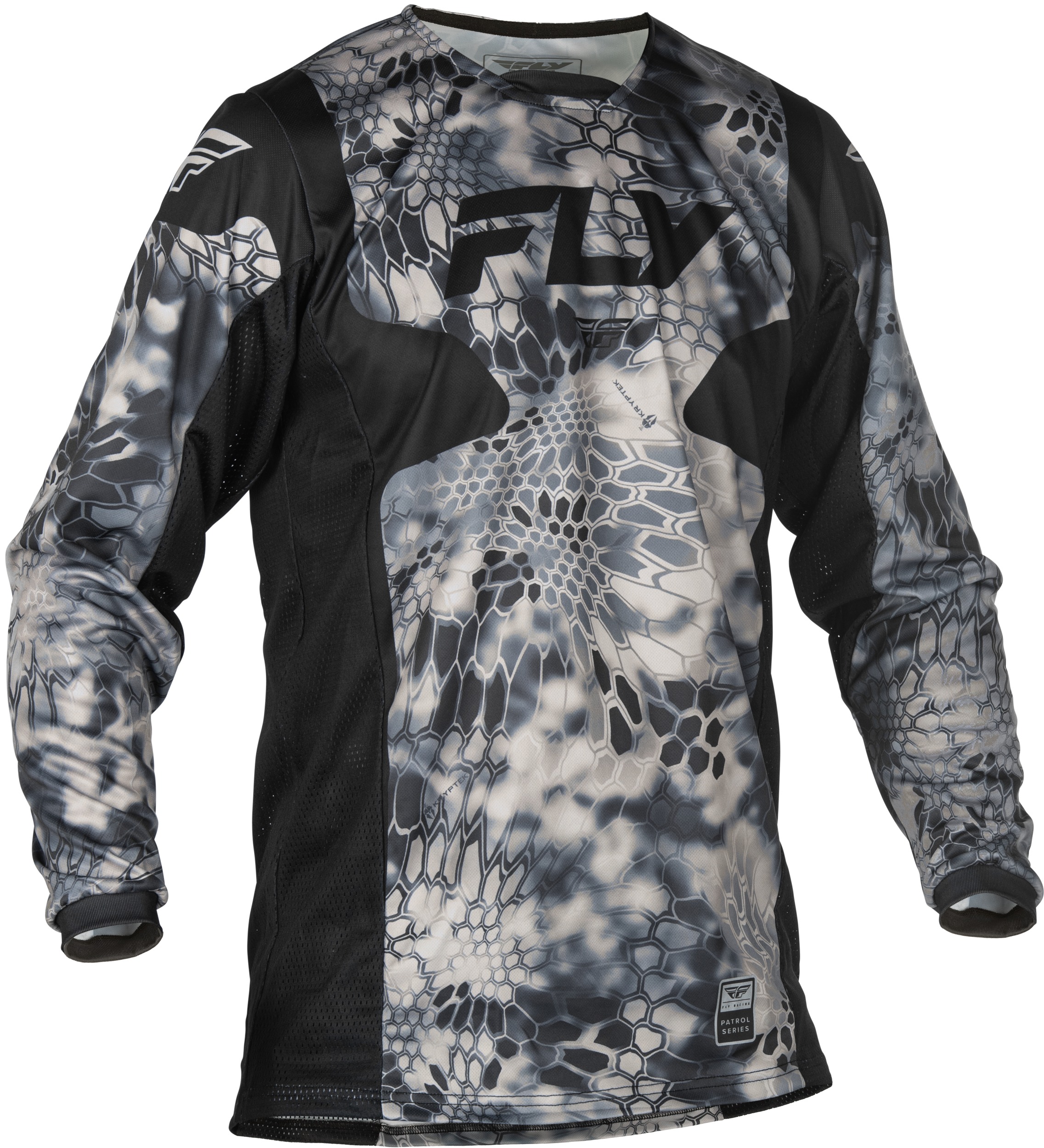 Fly Racing Patrol Kryptek Jersey Grey/Black Medium - Durable mesh jersey in Grey/Black, size Medium - Click Image to Close