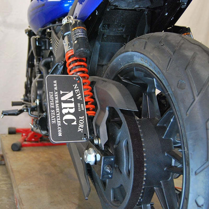 New Rage Cycles Side Mount License Plate Bracket Fits 17+ Harley Street Rod - Click Image to Close
