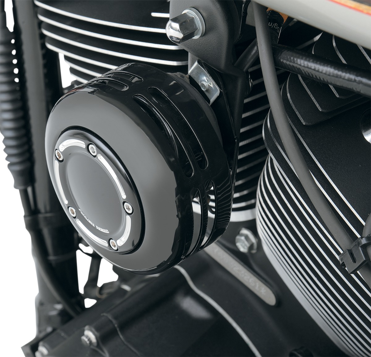 Arlen Ness Black Steel 5-Hole Horn Cover - Click Image to Close