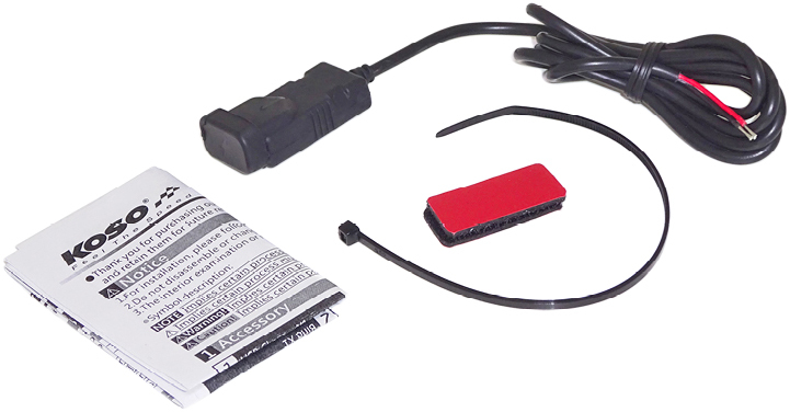 KOSO Universal Single Port USB Charger Adapter - Universal single USB charger for motorcycles - Click Image to Close