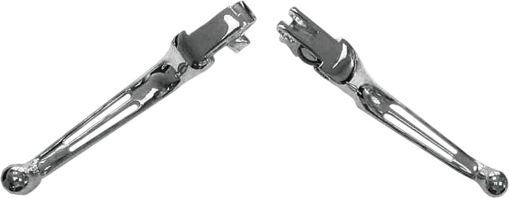 Chrome 2-Slot Custom Brake & Clutch Levers Set - For 07-17 H-D Dyna Softail Tour - Click Image to Close