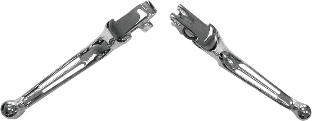 Chrome 2-Slot Custom Brake & Clutch Levers Set - For 96-06 Harley-Davidson - Click Image to Close