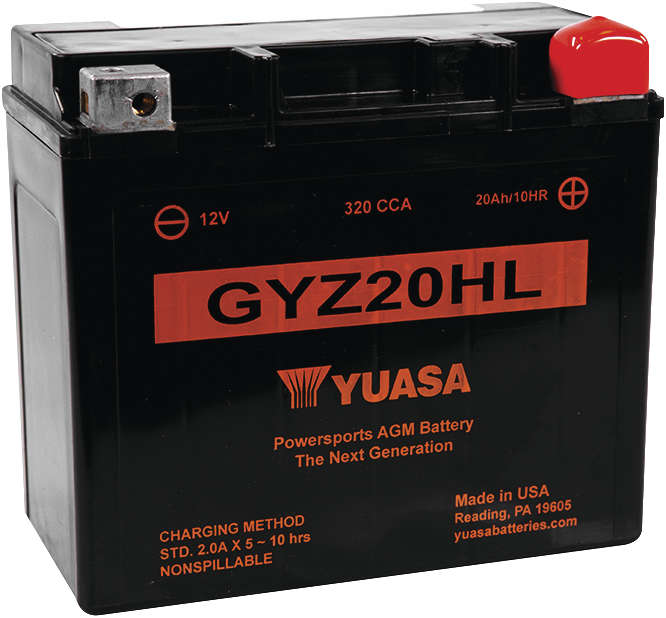 GYZ20HL Factory-Activated AGM Maintenance-Free Battery - Replaces GYZ20HL For Softail Sporster Dyna - Click Image to Close