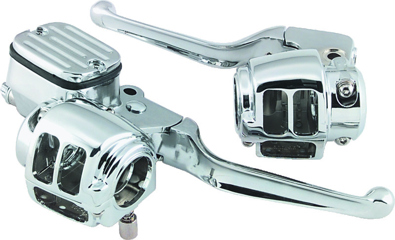Bikers Choice Handlebar Control Kit Chrome For 96-06 Big Twin, 96-03 XL - Click Image to Close