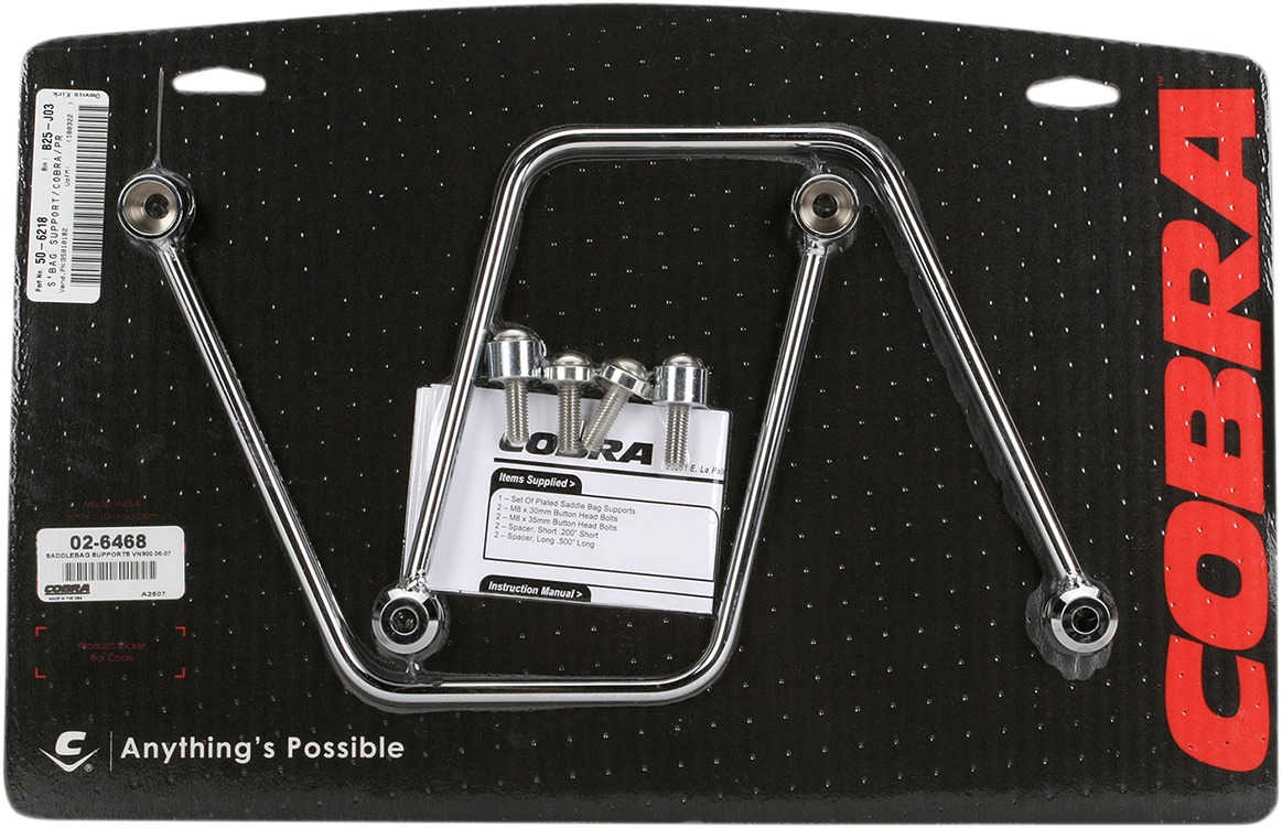 Cobra Chrome Saddlebag Supports Fits VN900 2006-2010 - Click Image to Close