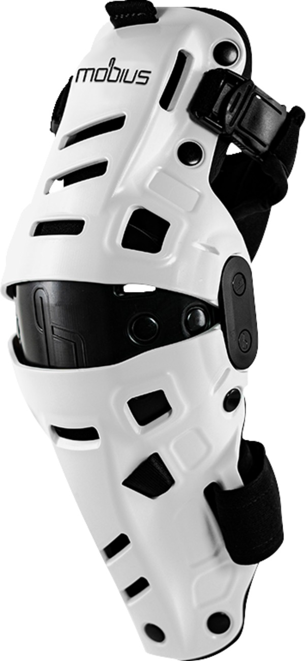 Mobius X8H Hybrid Knee Support L/XL White/Black Adult Pair - Hybrid knee support, L/XL White/Black, adult - Click Image to Close