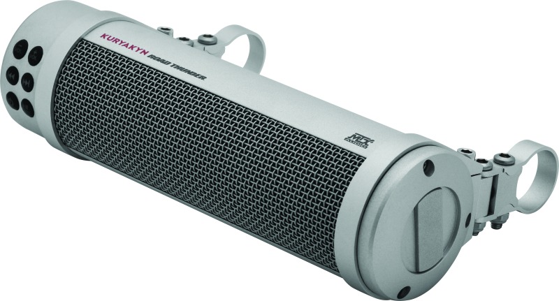 Kuryakyn Road Thunder Plus Sound Bar Satin Silver - 300W handlebar sound bar with Bluetooth, satin silver - Click Image to Close