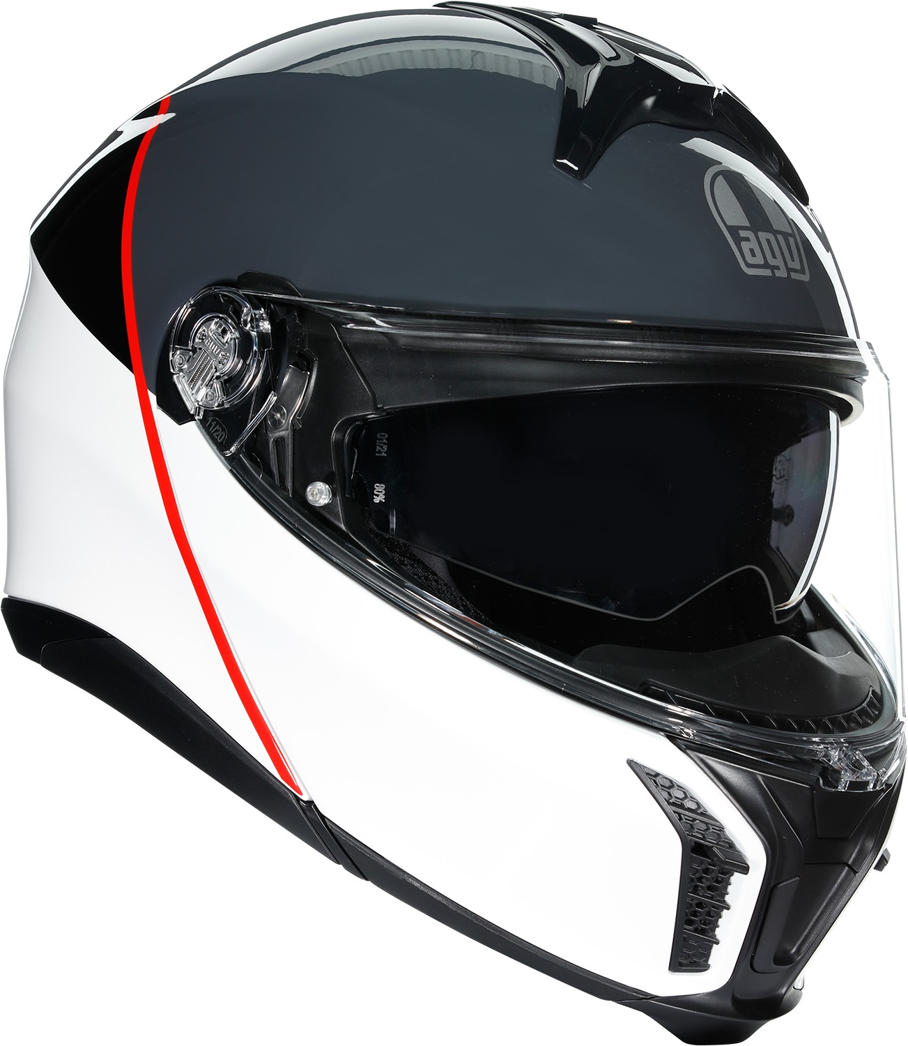 AGV Tourmodular Balance Modular Helmet 2XL White Gray Red Unisex - Modular helmet, 2XL, White/Gray/Red, Unisex - Click Image to Close