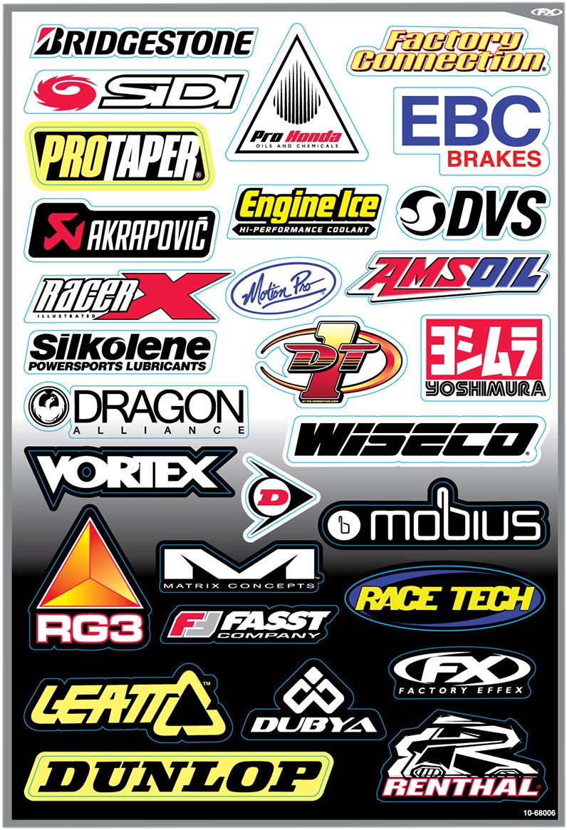 Factory Effex Sponsor Sticker Kit D 10-68006 - Click Image to Close