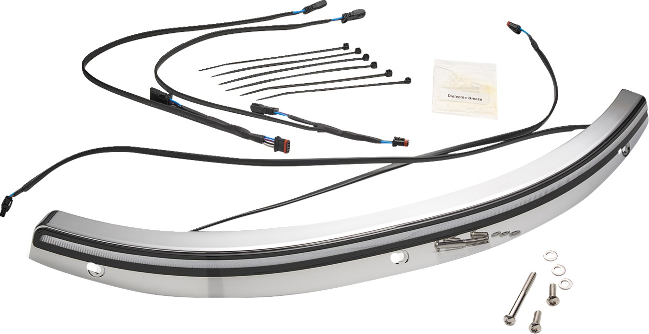 Ciro Solaire LED Windshield Trim Chrome For Harley-Davidson Touring - LED windshield trim for Harley-Davidson Touring - Click Image to Close
