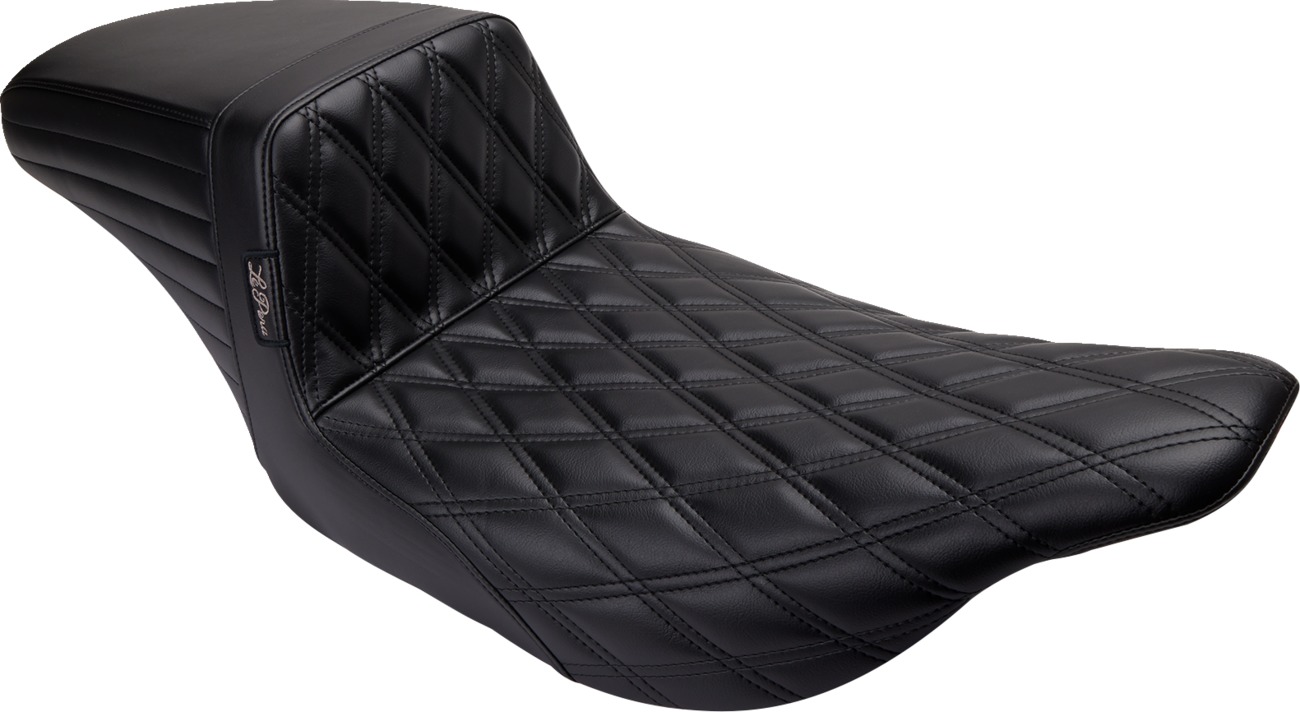 Le Pera Kickflip Seat Double Diamond Black For Harley FLHT/FLTR - Double Diamond seat for Harley FLHT, FLTR, FLHTC For 2007+ - Click Image to Close