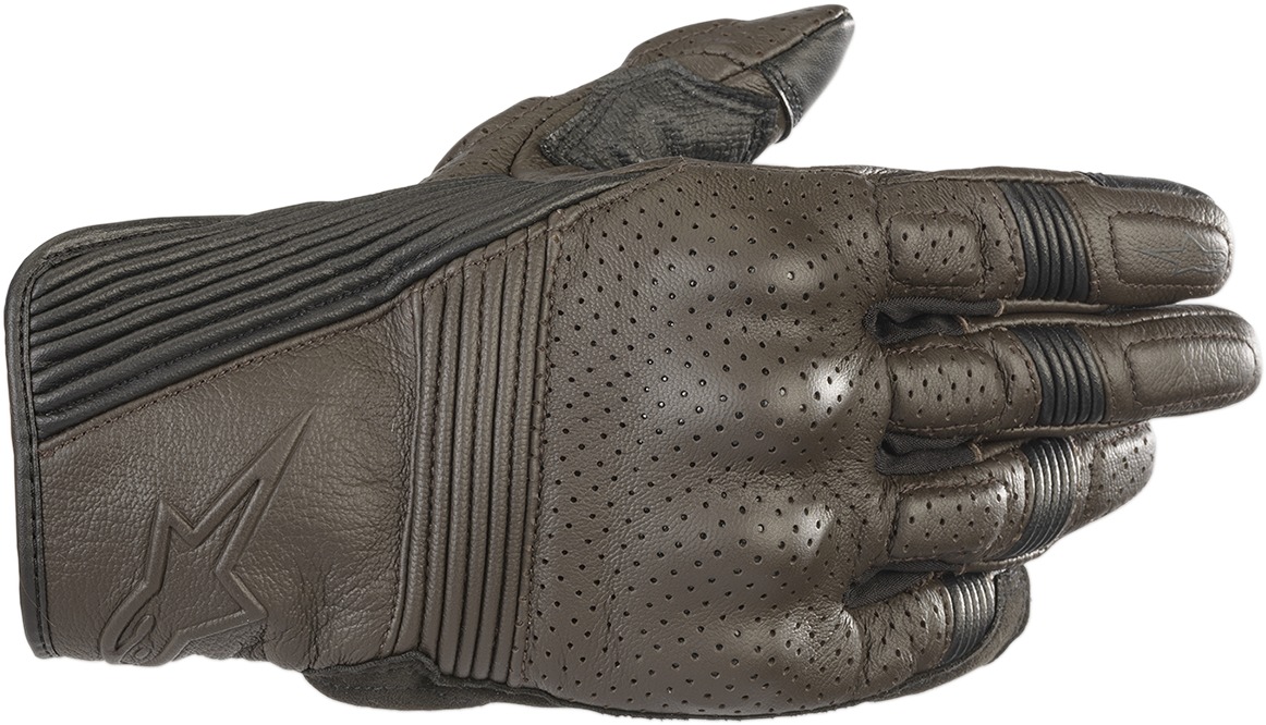 Mustang V2 Leather Motorcycle Gloves Brown/Black Small - Click Image to Close