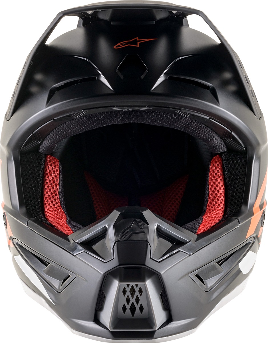 SM5 Compass Offroad Helmet Matte Black/Hi-Vis/Orange Large - Click Image to Close