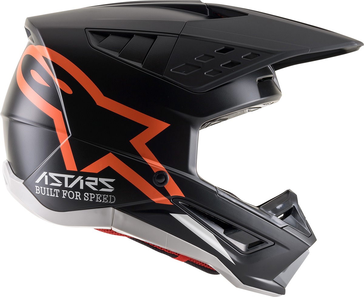 SM5 Compass Offroad Helmet Matte Black/Hi-Vis/Orange Large - Click Image to Close