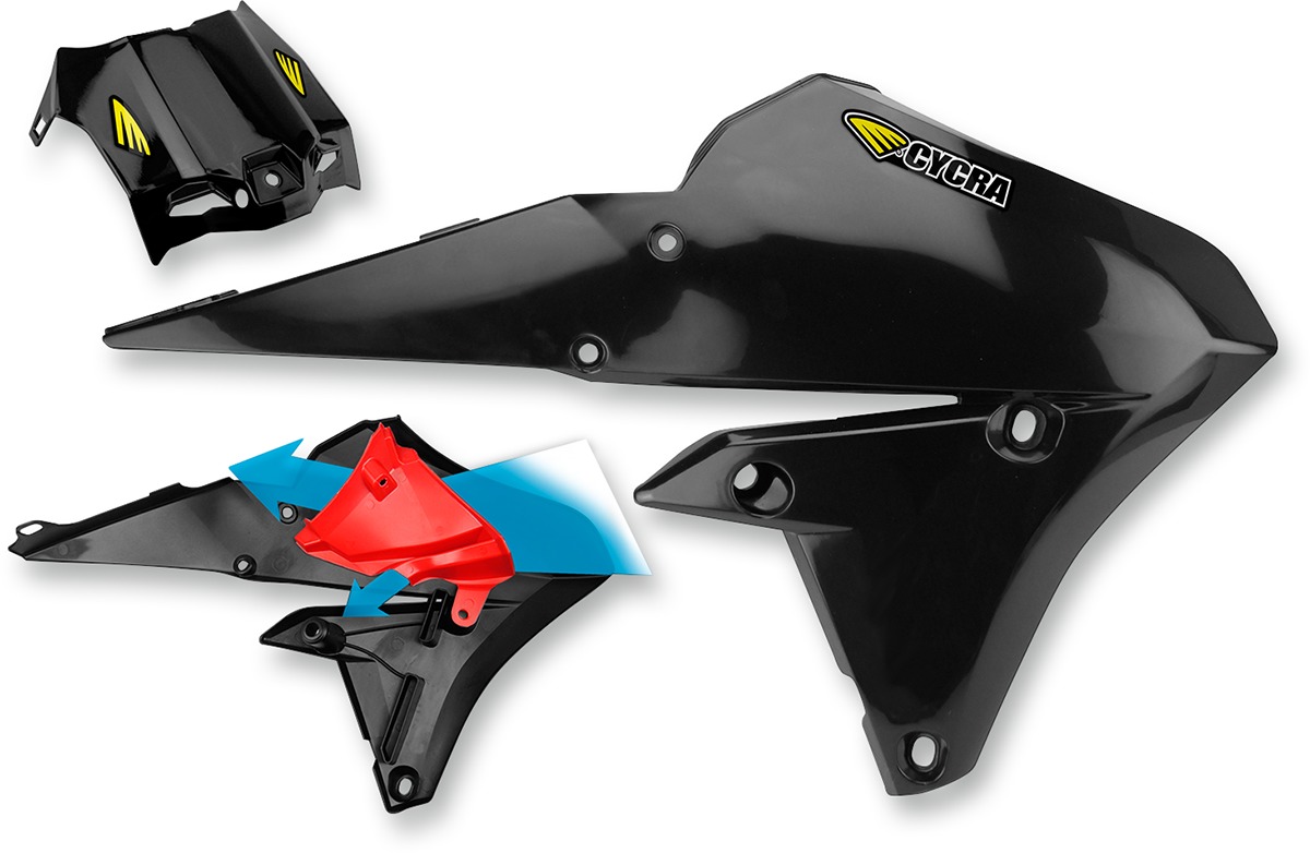 Cycra Powerflow Radiator Shrouds Black Fits 15-19 Yamaha WR250F - Click Image to Close
