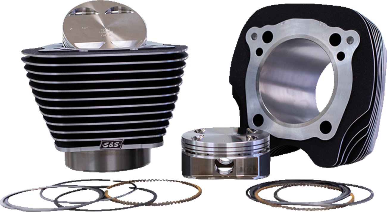 S&S 132" Big Bore Kit Wrk Blk w/ Highlight Fits Milwaukee-Eight - Click Image to Close