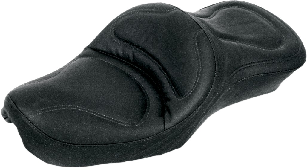 Saddlemen Explorer Seat Black for Harley Softail 2-Up No Backrest - 2-up gel seat for Harley Softail models - Click Image to Close