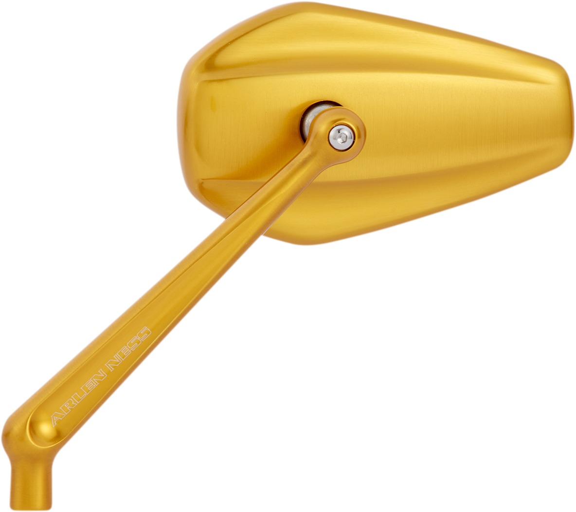 Arlen Ness Mini Stocker Mirror Left Side Gold Aluminum - Click Image to Close