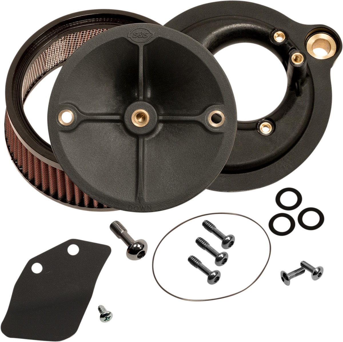 S&S Stealth Air Cleaner Kit Black for Stock Fuel Systems - Click Image to Close