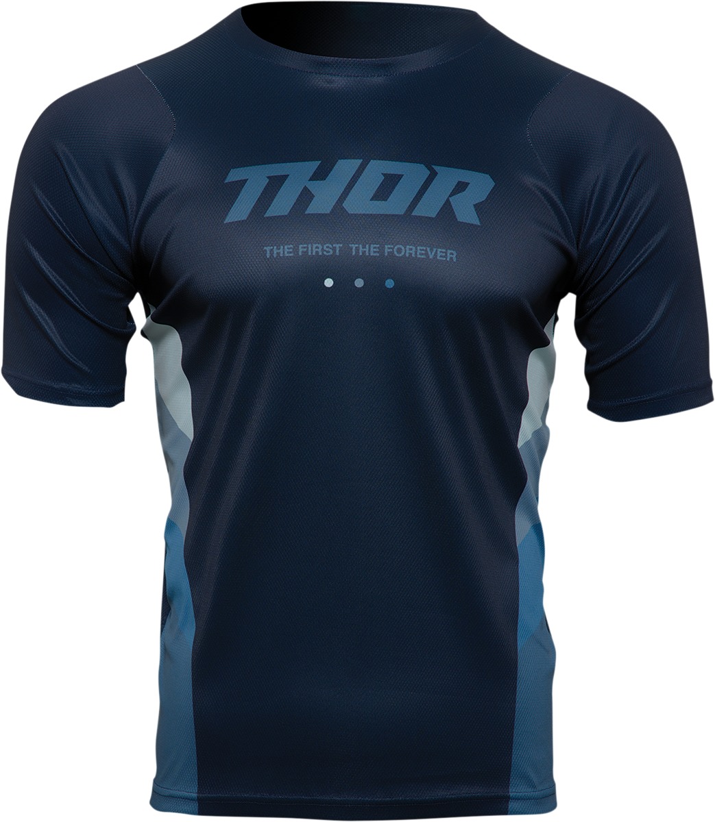 Thor Assist React Short-Sleeve Jersey Teal Midnight Men's Small - Performance MTB jersey for men, size S, Teal Midnight - Click Image to Close