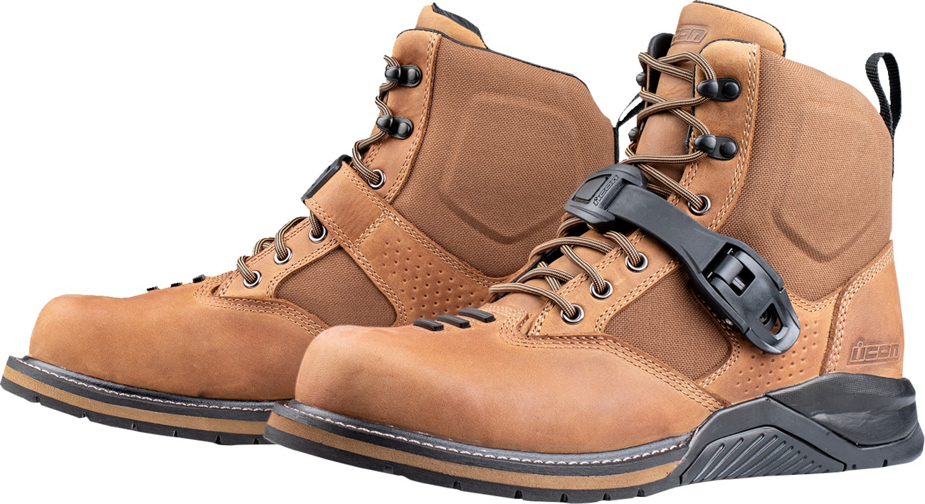 ICON Superduty6 Safety Toe Boots Brown Men's Size 9 - Street riding boots with safety toe - Click Image to Close