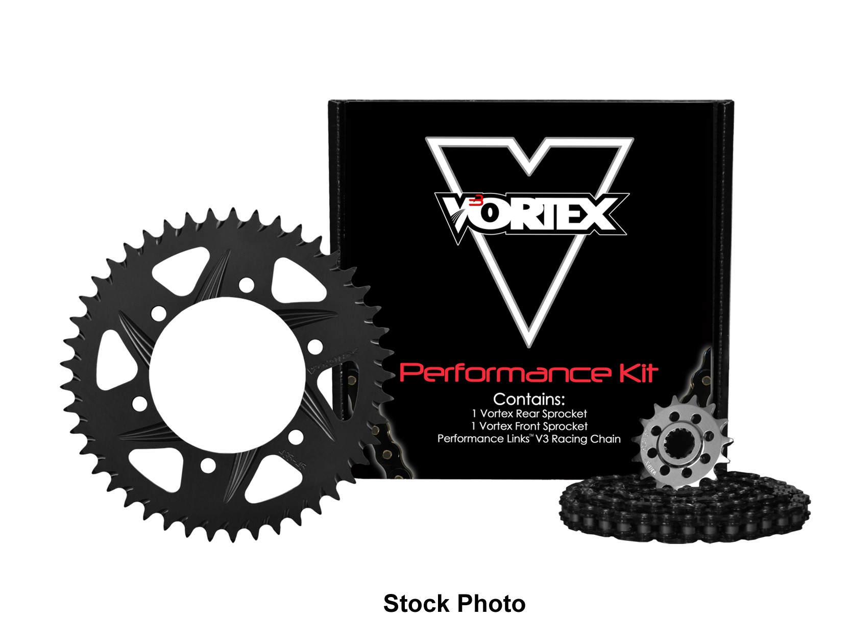 V3 Chain & Sprocket Kit Black RX Chain 520 15/45 Hardcoat Aluminum - For 01-05 Yamaha FZ-1 - Click Image to Close