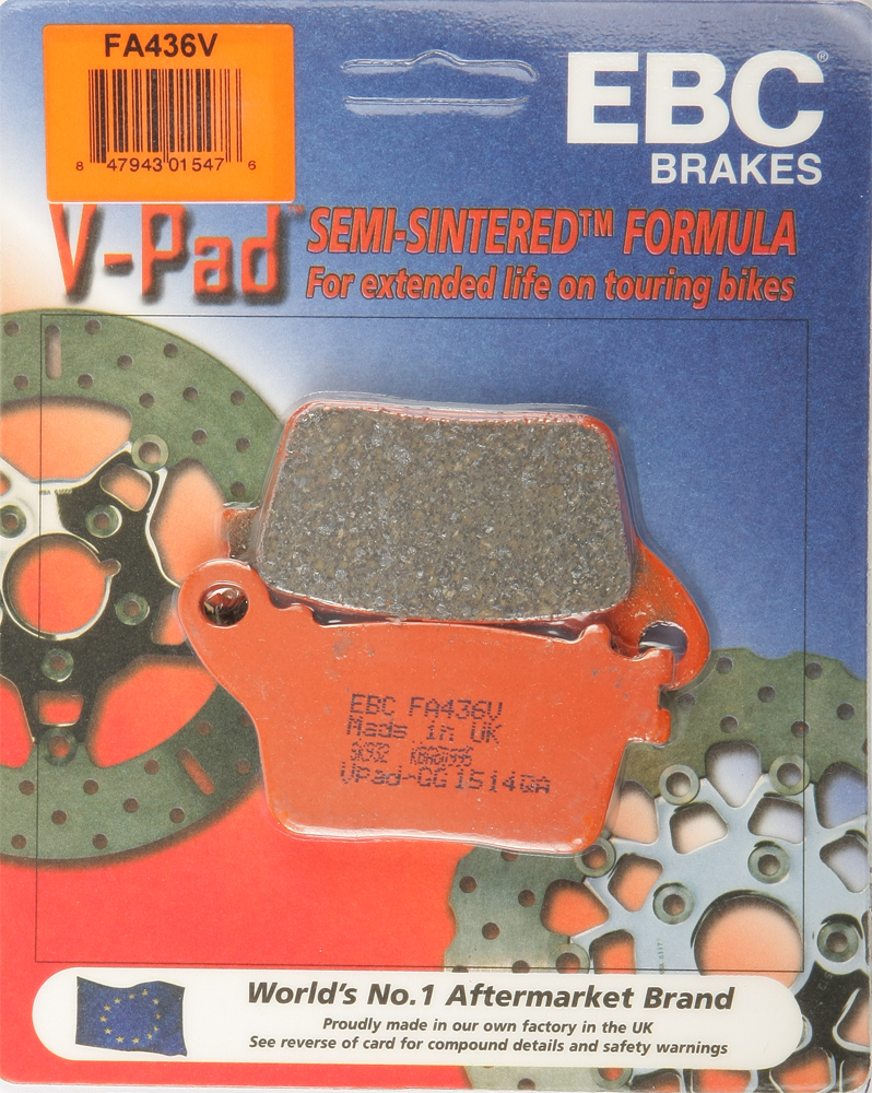 V Series Rear Brake Pads - Click Image to Close