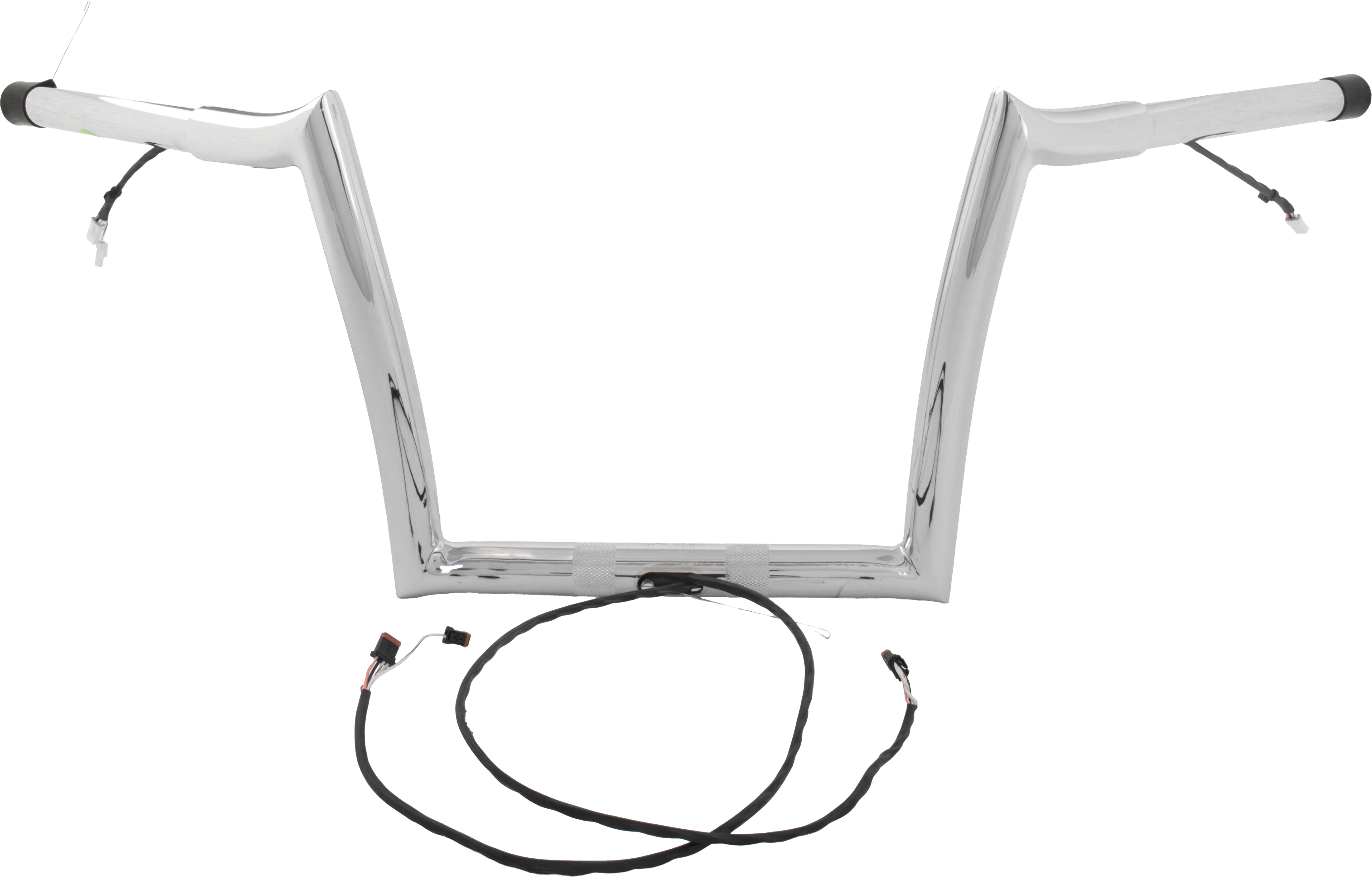 Pre-Wired Monkey Handlebar Chrome 12" - For 15-20 HD Road Glide - Click Image to Close