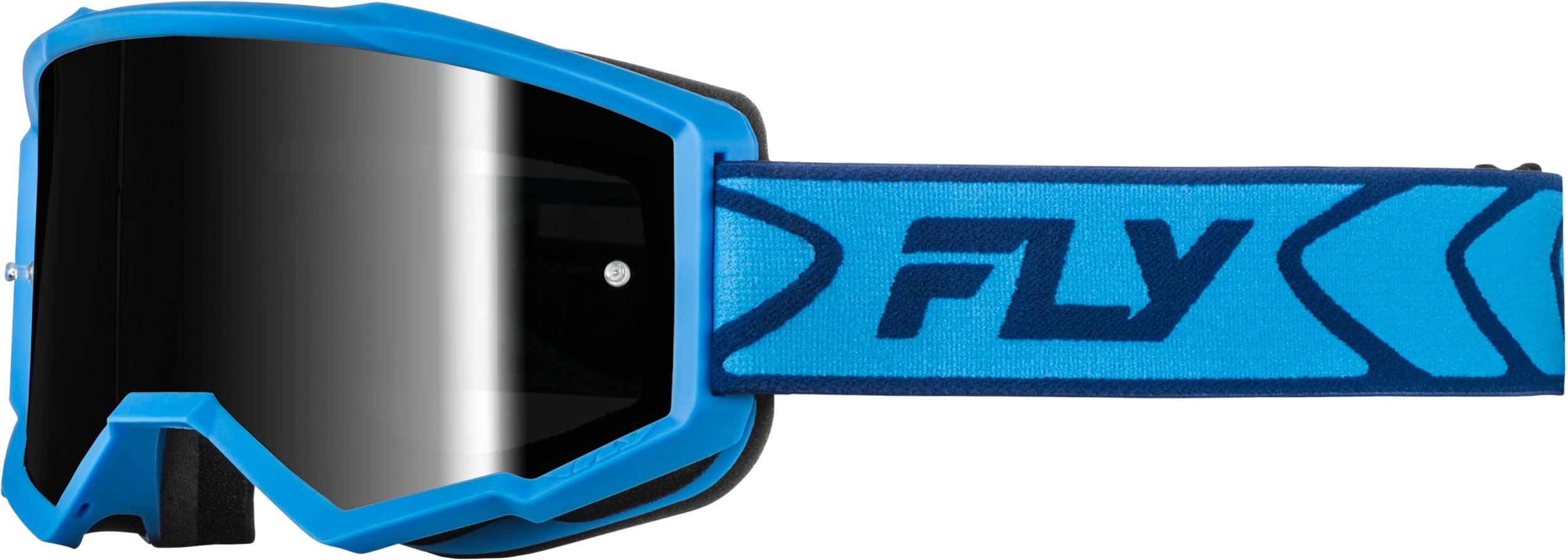 Fly Racing Youth Zone Goggles Blue/Navy Black Mirror Smoke Lens - Youth offroad goggles Blue/Navy Black Mirror/Smoke lens - Click Image to Close