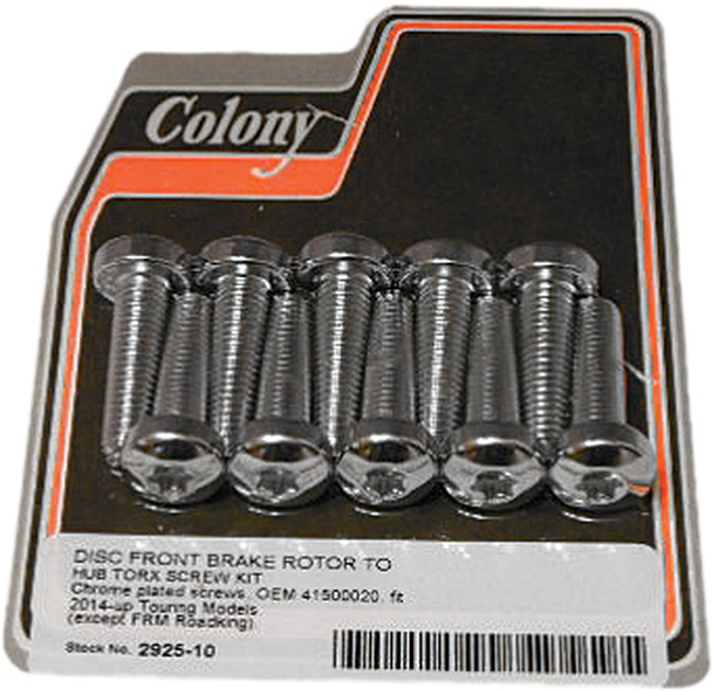 Brake Rotor Front Torx Bolt Kit - Replaces 41500020 on 14+ H-D Touring - Click Image to Close