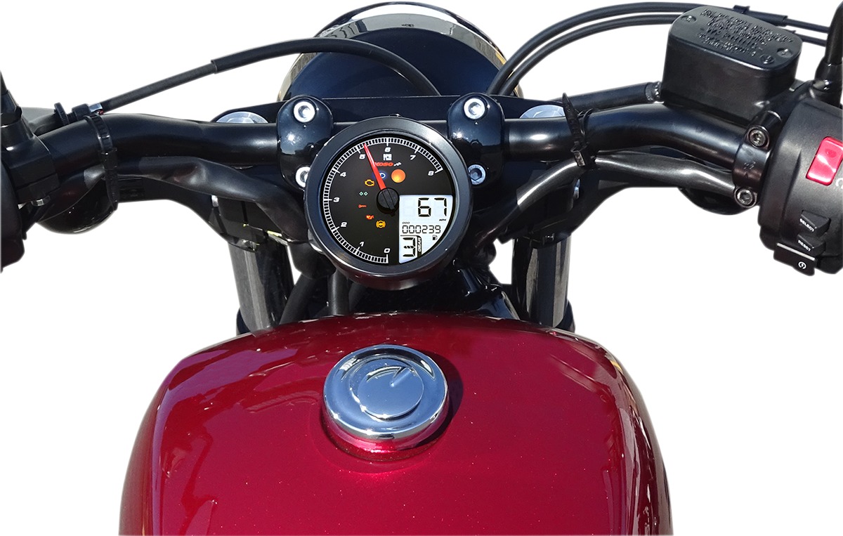 Black Bezel Tnt-B Multi-function Speedo & Tach Gauge - 15-up Yamaha Bolt - Click Image to Close