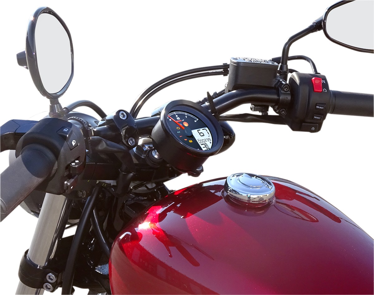 Black Bezel Tnt-B Multi-function Speedo & Tach Gauge - 15-up Yamaha Bolt - Click Image to Close