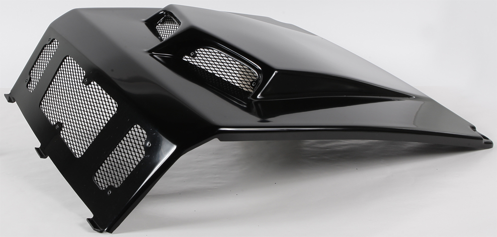 Vented Hood - Black - For 08-14 Polaris RZR/4 800 - Click Image to Close