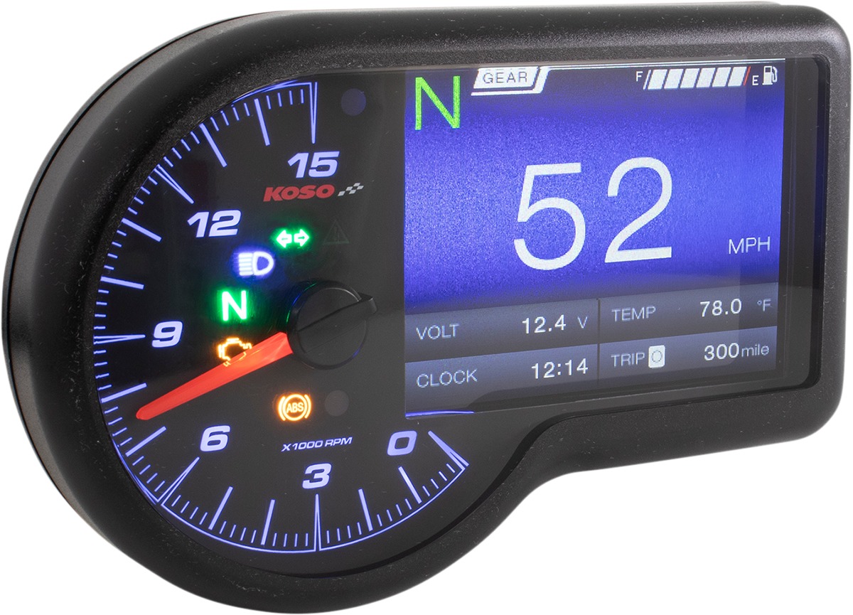 RX-3 GP Style TFT Multifunction Gauge - Speedo, Tach, Fuel, & More - Click Image to Close