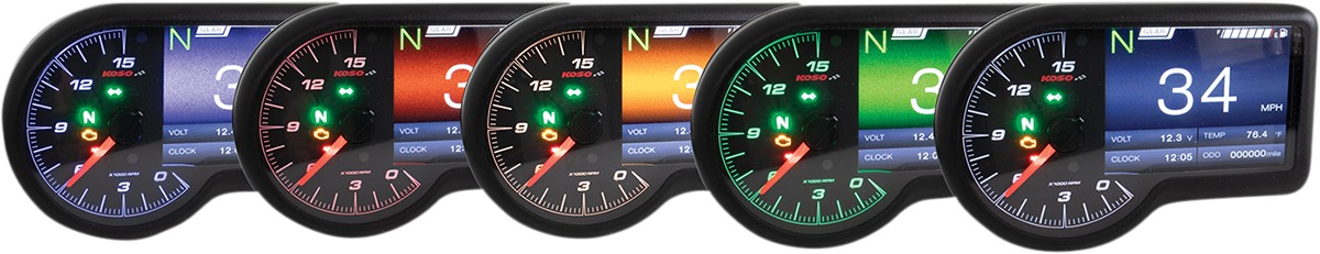 RX-3 GP Style TFT Multifunction Gauge - Speedo, Tach, Fuel, & More - Click Image to Close