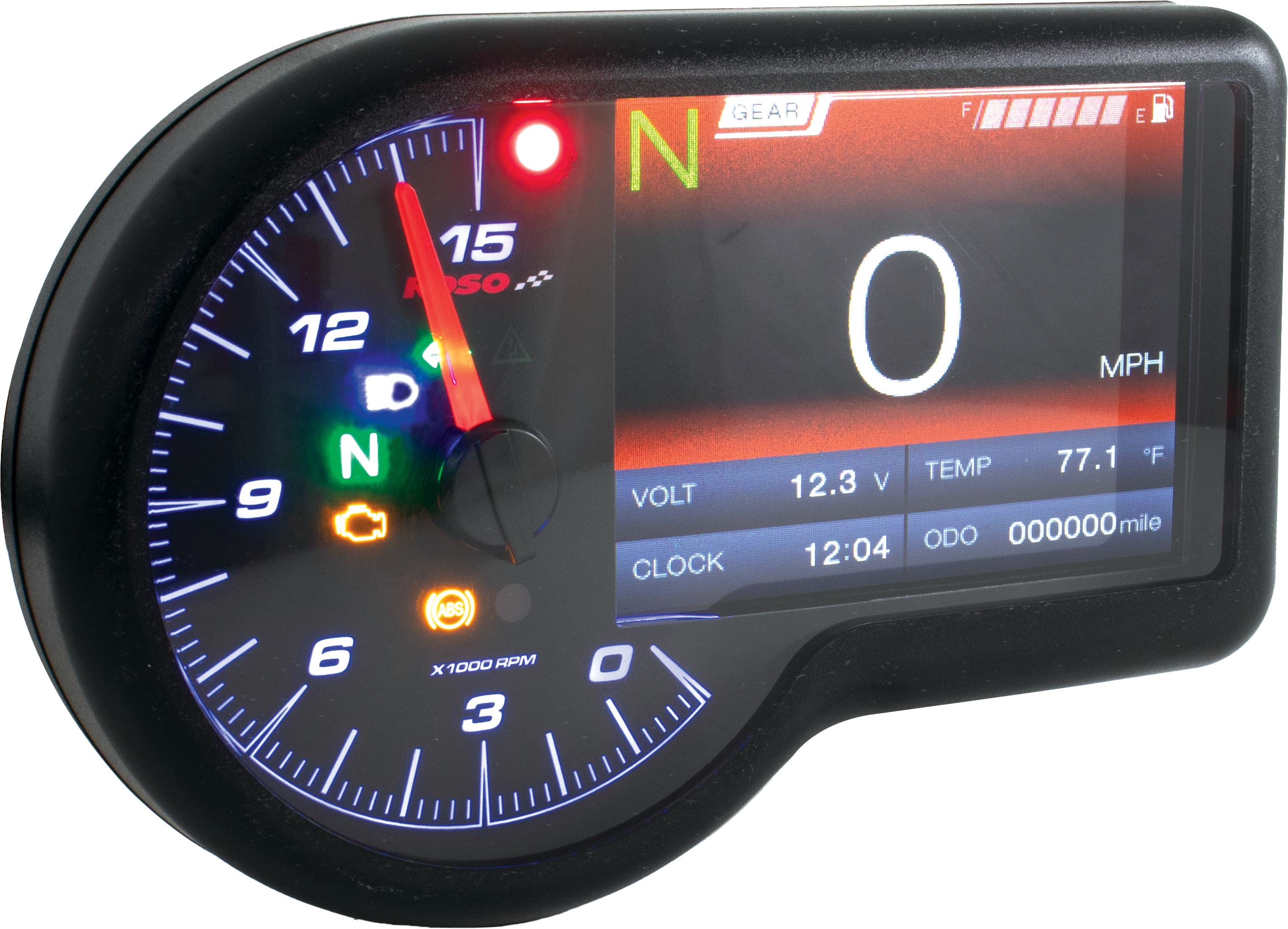 RX-3 GP Style TFT Multifunction Gauge w/ Mount and PNP Harness - For Honda Monkey - Click Image to Close